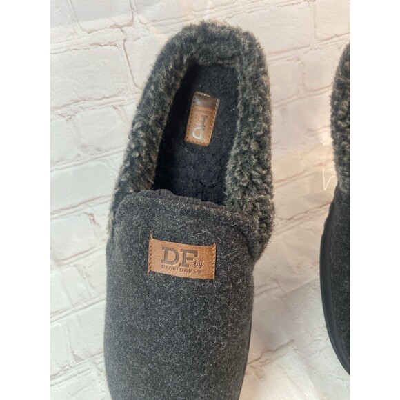 Dearfoams Men’s Clog Slippers Large 11–12 Dark Gray Memory Foam Indoor Outdoor - Picture 3 of 16